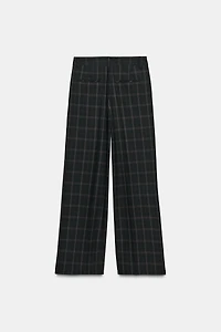 HIGH-WAISTED PLAID PANTS