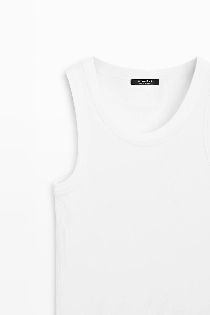 T-shirt encolure américaine en coton mélangé