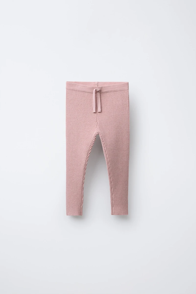 RIBBED KNIT LEGGINGS