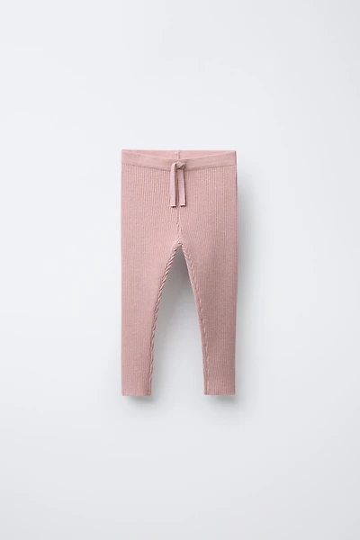 RIBBED KNIT LEGGINGS