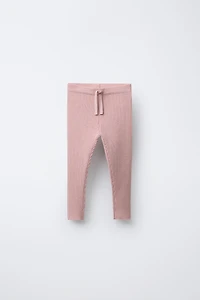 RIBBED KNIT LEGGINGS