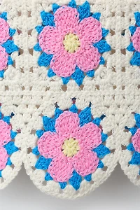 TOP EN CROCHET À FLEURS