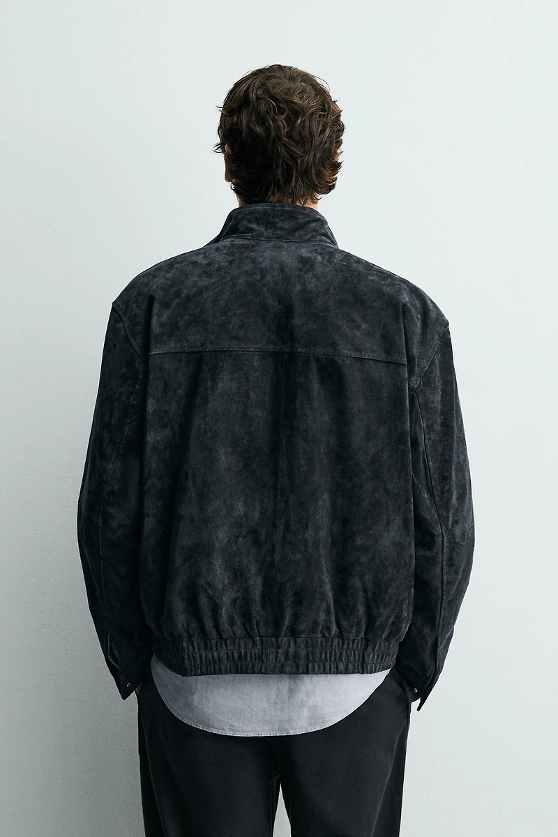 BLOUSON EN CUIR DAIM