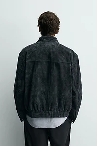 BLOUSON EN CUIR DAIM