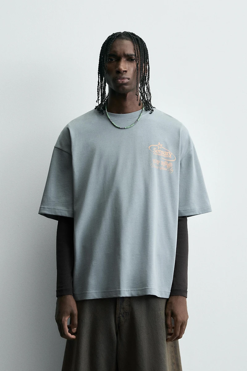 T-SHIRT IMPRIMÉ DÉLAVÉ