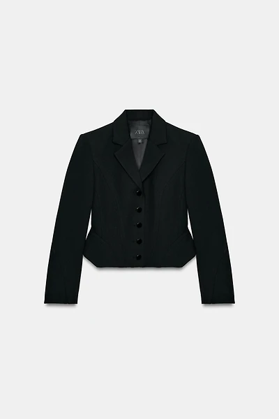 CROPPED TOPSTITCHED BLAZER ZW COLLECTION