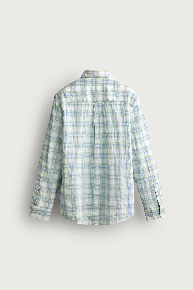 CHEMISE REGULAR FIT À CARREAUX EFFET FROISSÉ