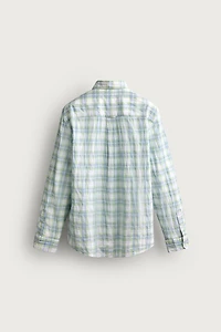 CHEMISE REGULAR FIT À CARREAUX EFFET FROISSÉ