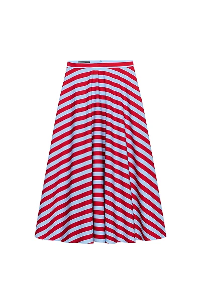STRIPED CAPE MIDI SKIRT