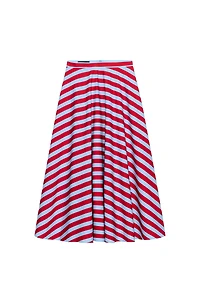 STRIPED CAPE MIDI SKIRT