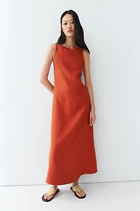 100% linen halter dress