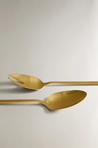 SET OF GOLD STEEL SALAD FLATWARE (SET OF 2)