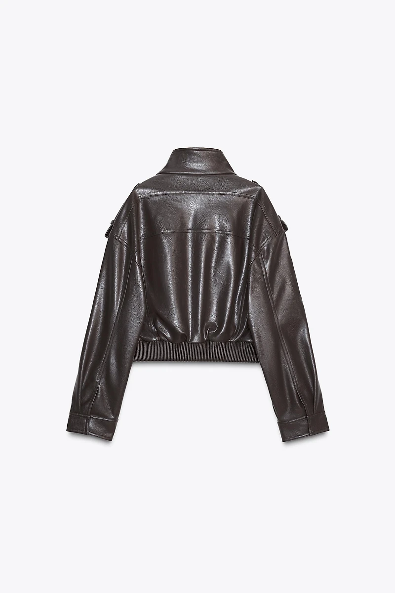 VESTE COURTE MATIÈRE SYNTHÈTIQUE