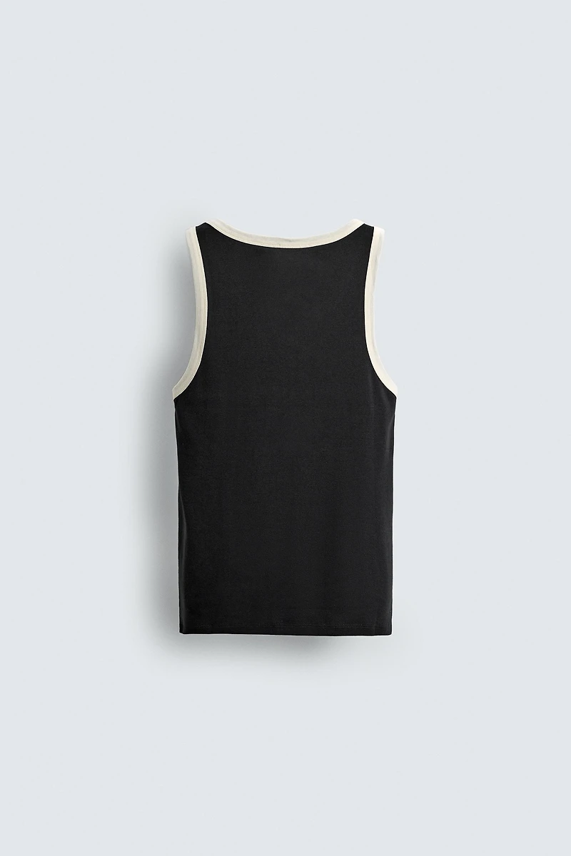 CONTRAST RIB TANK TOP