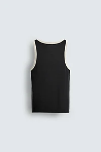 CONTRAST RIB TANK TOP