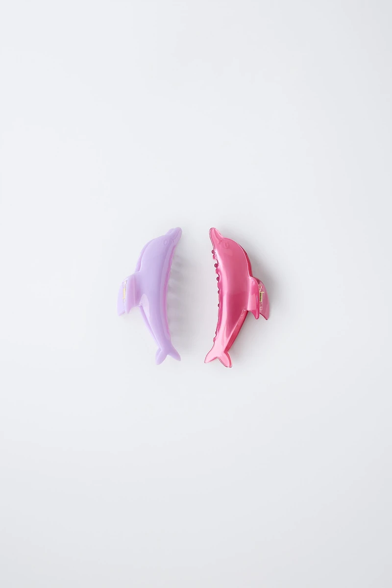 TWO-PACK OF DOLPHIN HAIR CLIPS