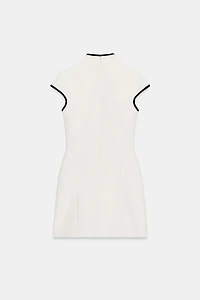 CONTRAST PIPING MINI DRESS