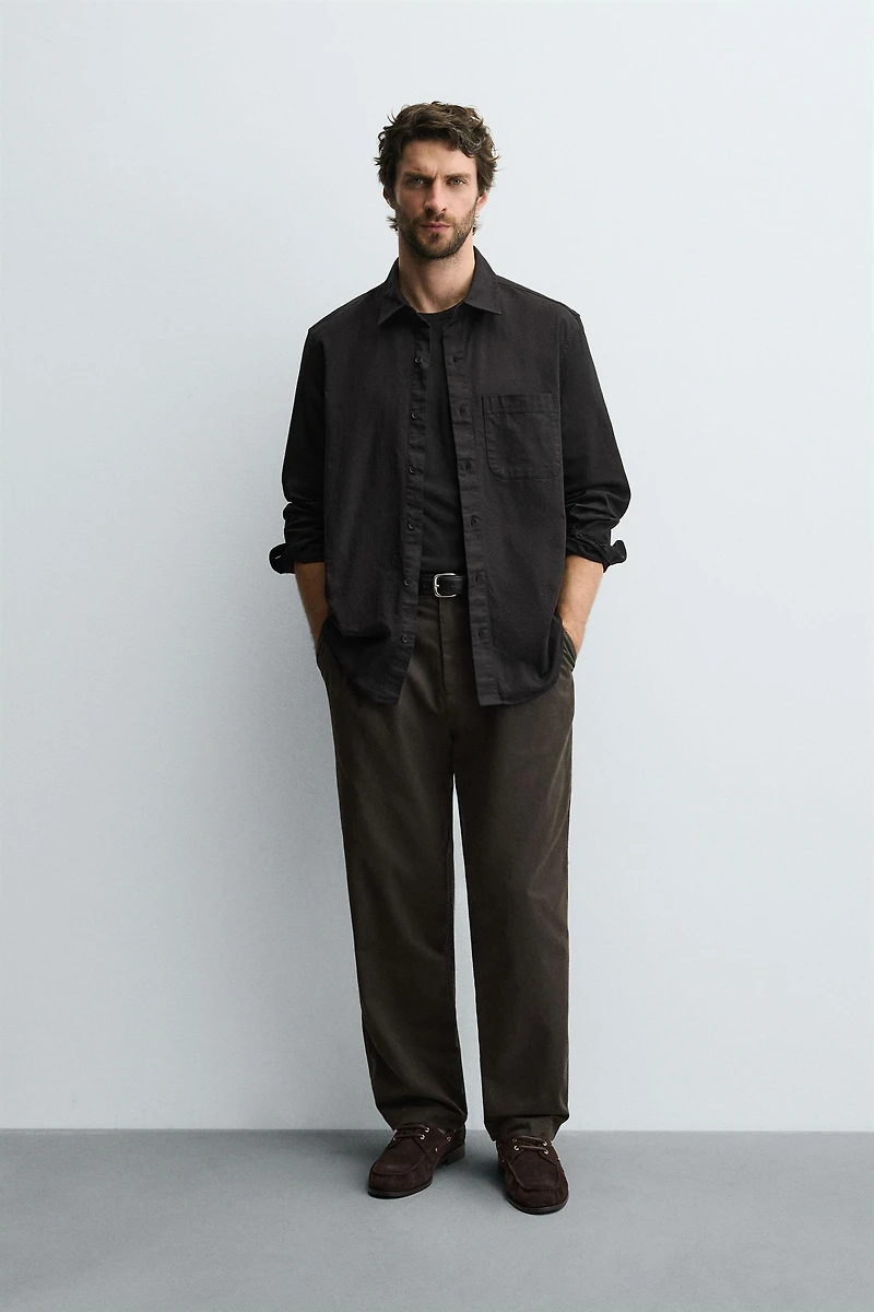 COTTON LINEN BLEND SHIRT
