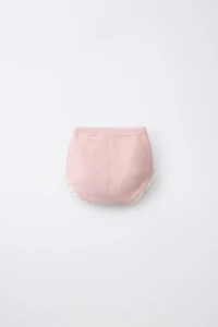 CONTRAST LACE KNIT BOTTOMS