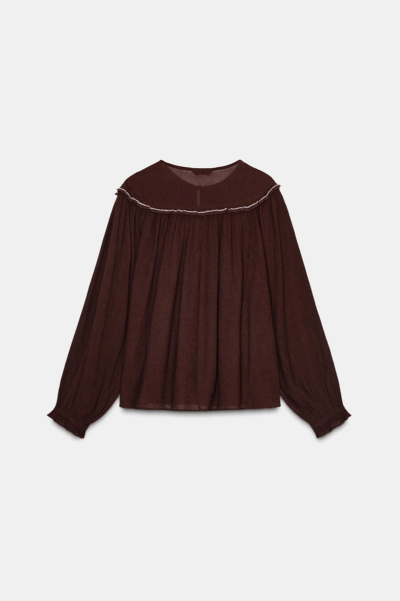 EMBROIDERED BEADED BLOUSE