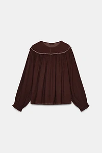 EMBROIDERED BEADED BLOUSE