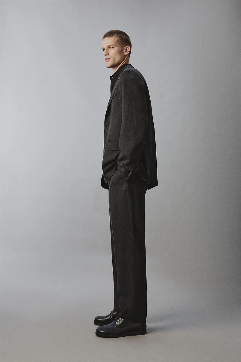 PANTALON DE COSTUME EN VISCOSE ET CHANVRE