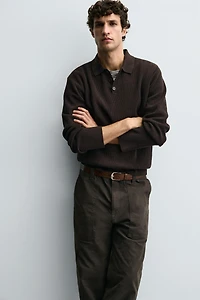 CHENILLE KNIT POLO SHIRT