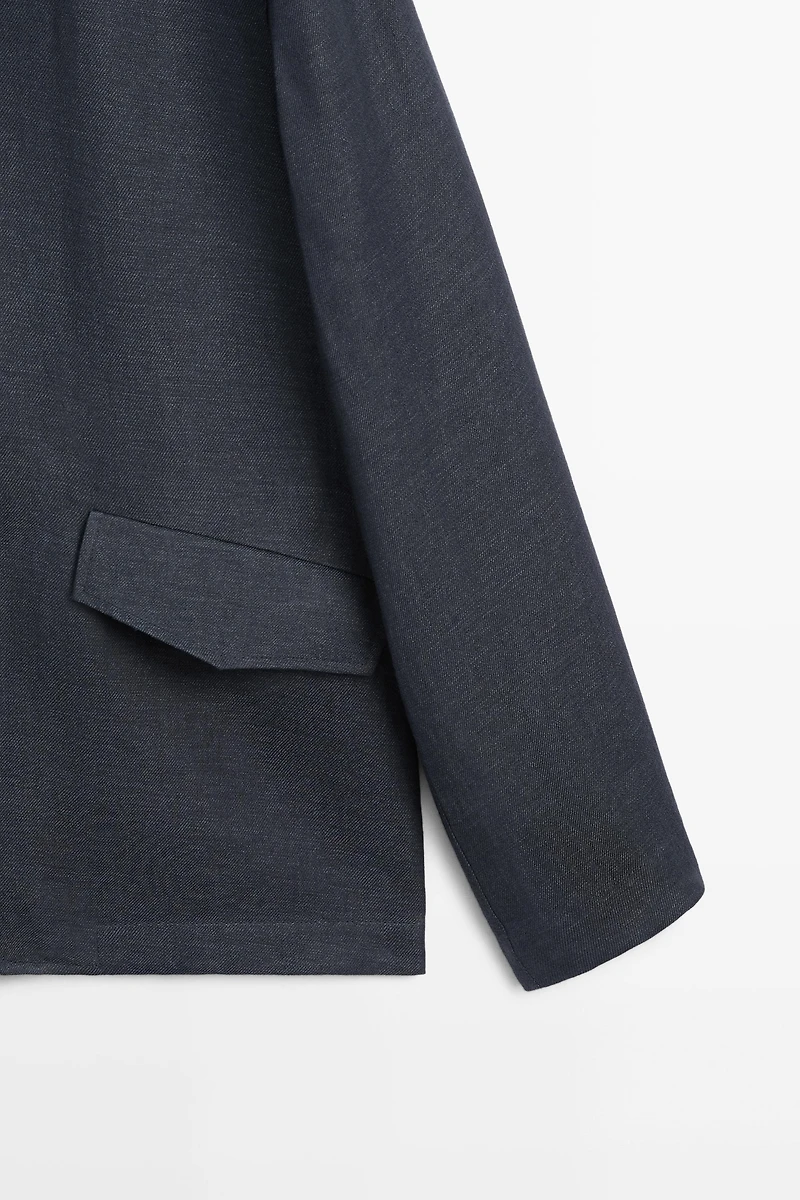 100% linen total look melange overshirt