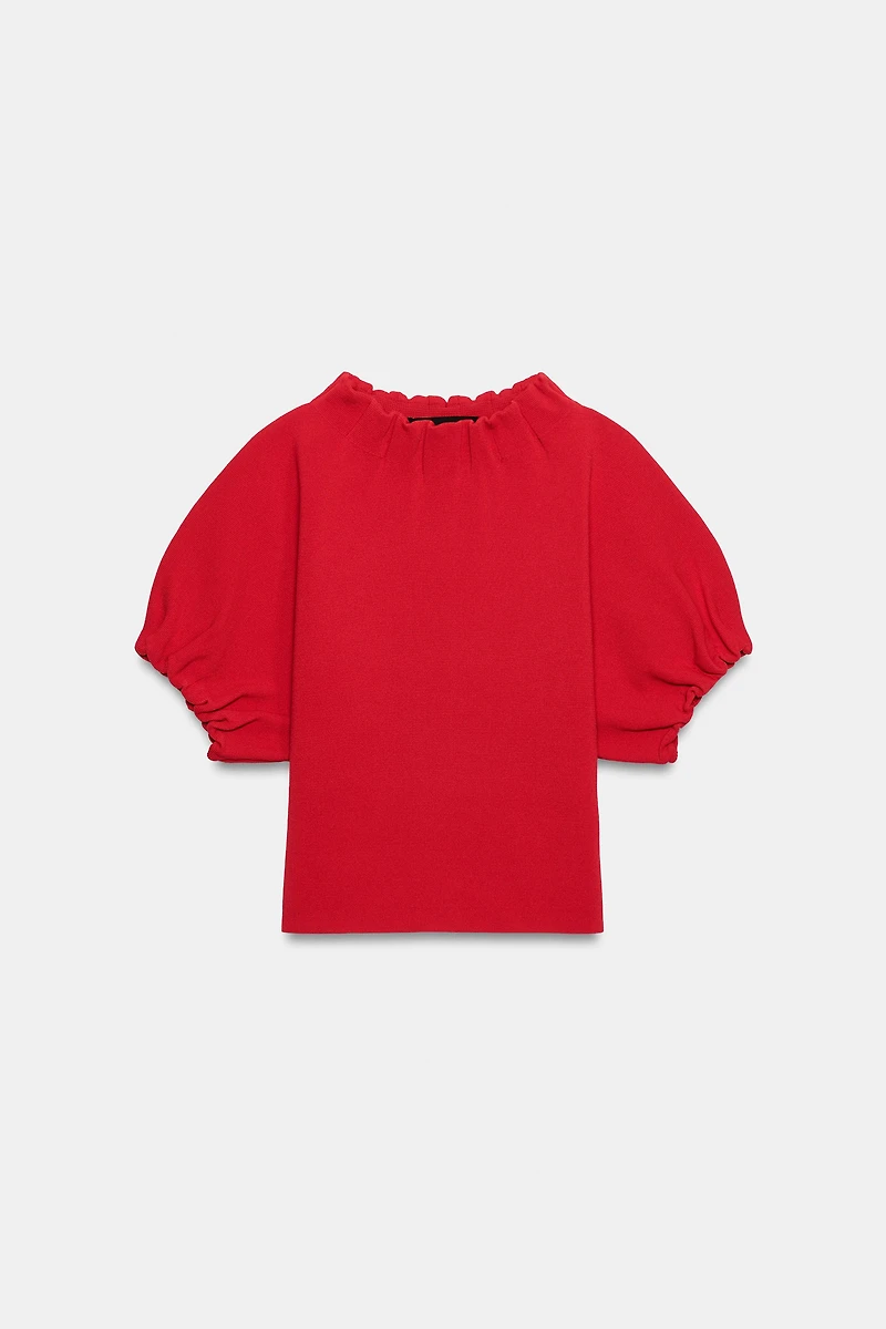 RUCHED KNIT TOP