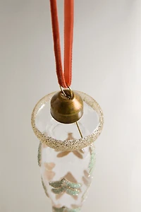 DÉCORATION SAPIN ALLONGÉE FEUILLES PAILLETTÉES NOËL