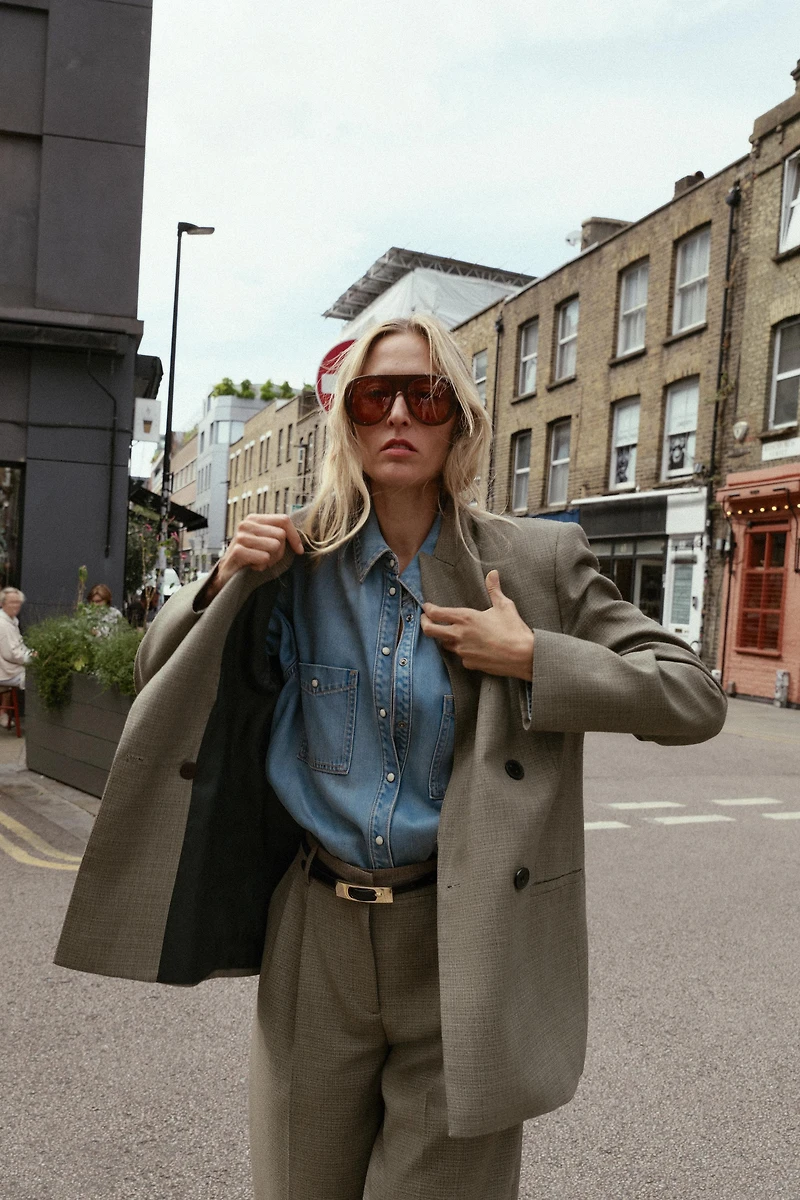 VESTE CROISÉE ÉPAULETTES
