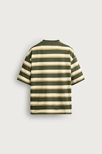 RELAXED FIT STRIPED TEXT T-SHIRT