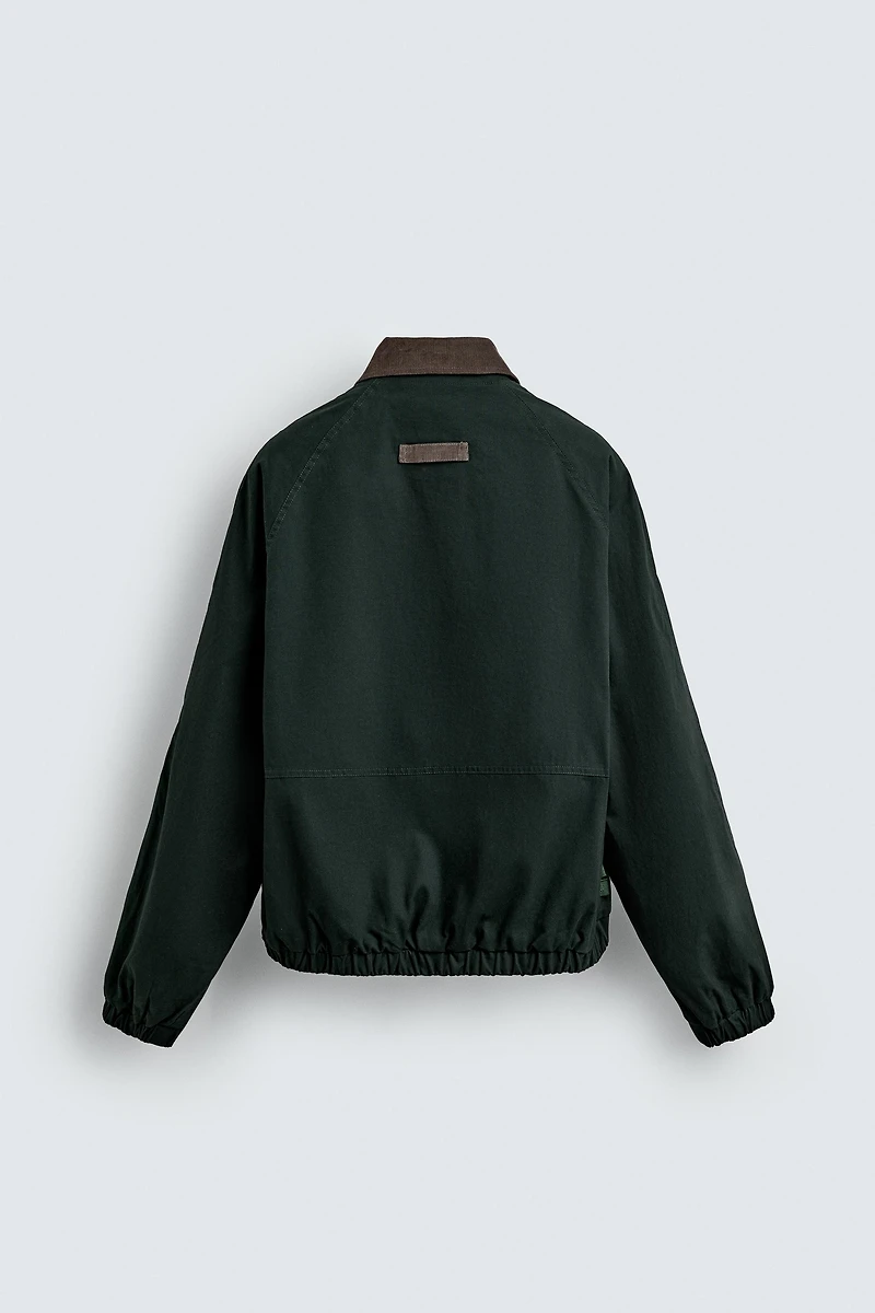 EMBROIDERED CONTRAST COLLAR JACKET