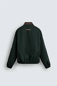 EMBROIDERED CONTRAST COLLAR JACKET