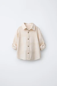 ADJUSTABLE SLEEVE TEXTURED SHIRT