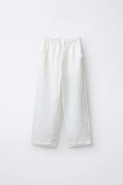 100% LINEN STRAIGHT PANTS
