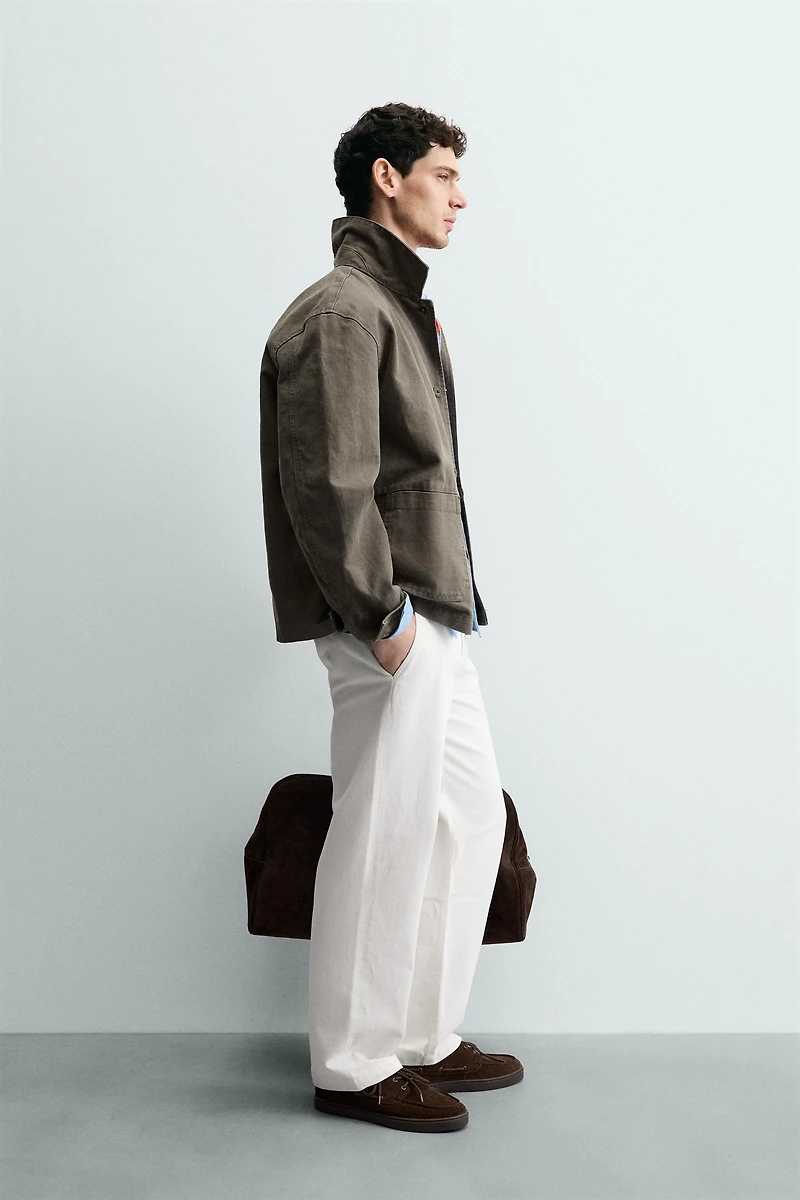 WASHED CANVAS RELAXED FIT OVERSHIRT