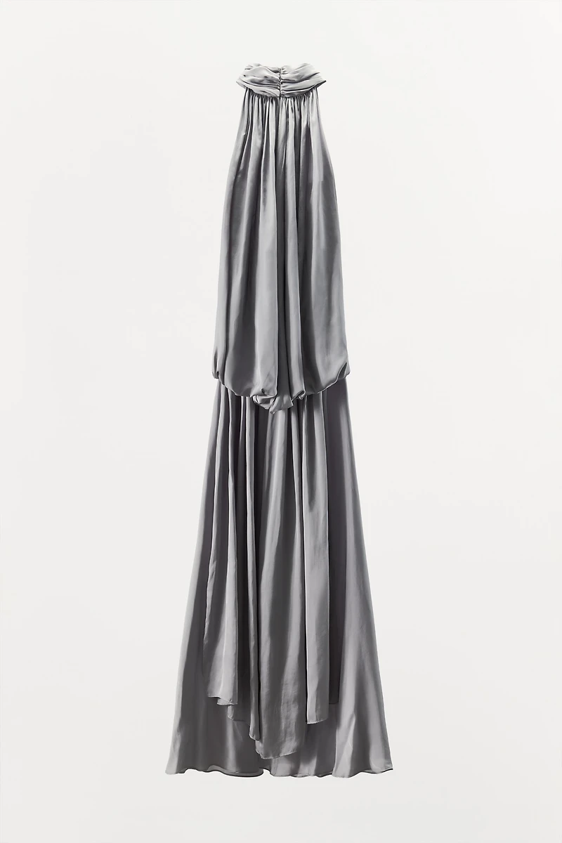 LIMITED EDITION SATIN EFFECT CAPE DRESS