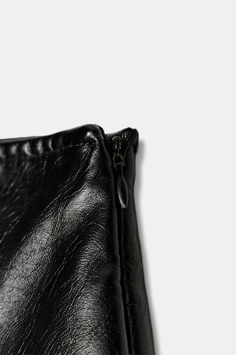 FAUX LEATHER SKORT