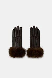 GANTS MATIÈRE SYNTHÉTIQUE EFFET FOURRURE
