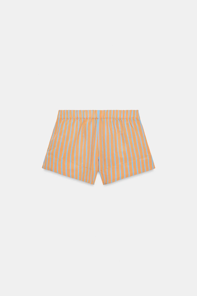 STRIPED POPLIN SHORTS