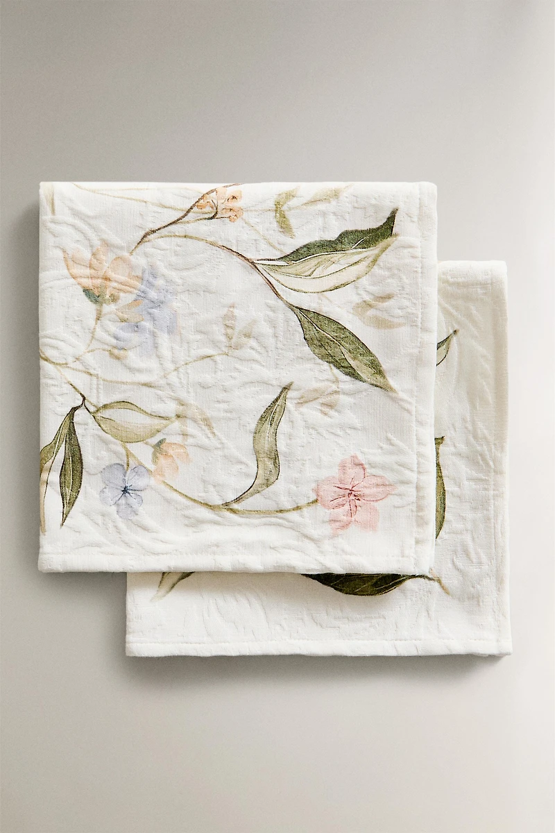 JACQUARD AND FRUIT PRINT NAPKIN