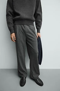 PINSTRIPE PLEATED PANTS