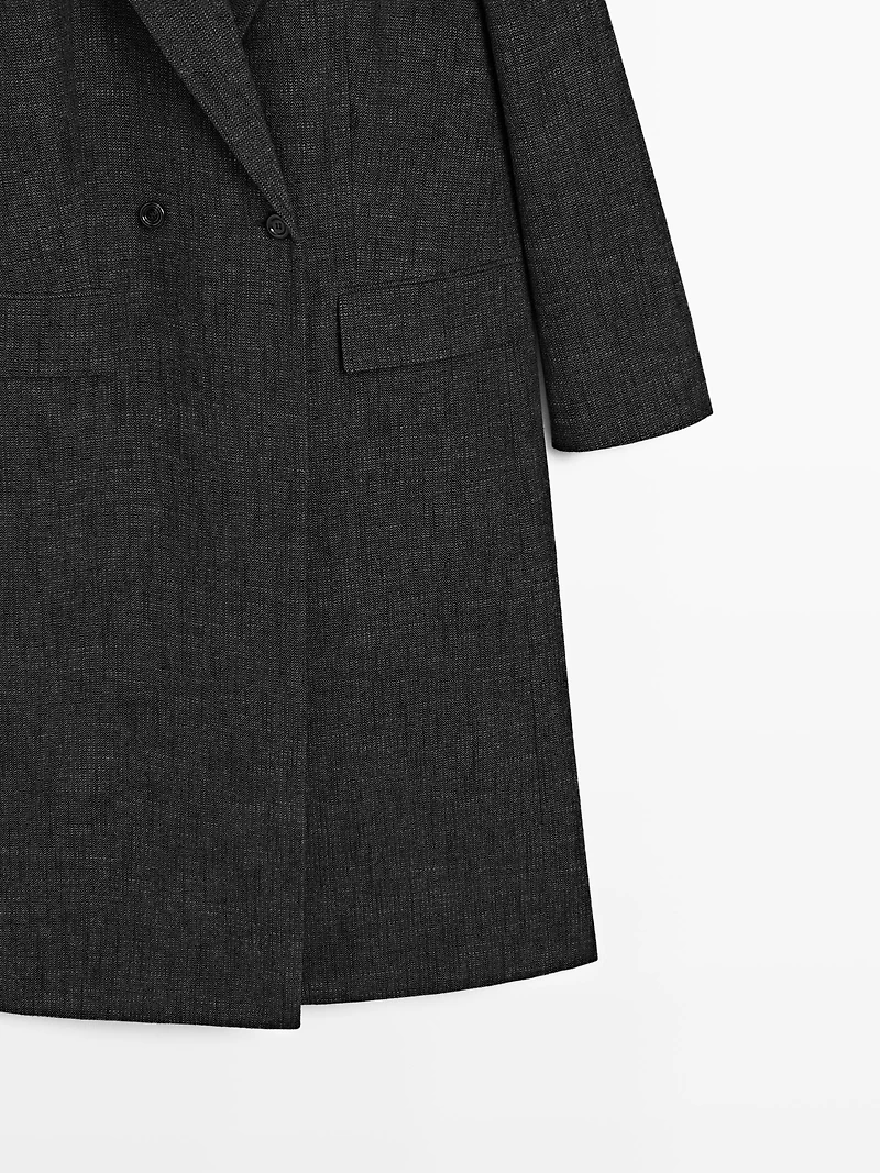 Manteau long à chevrons