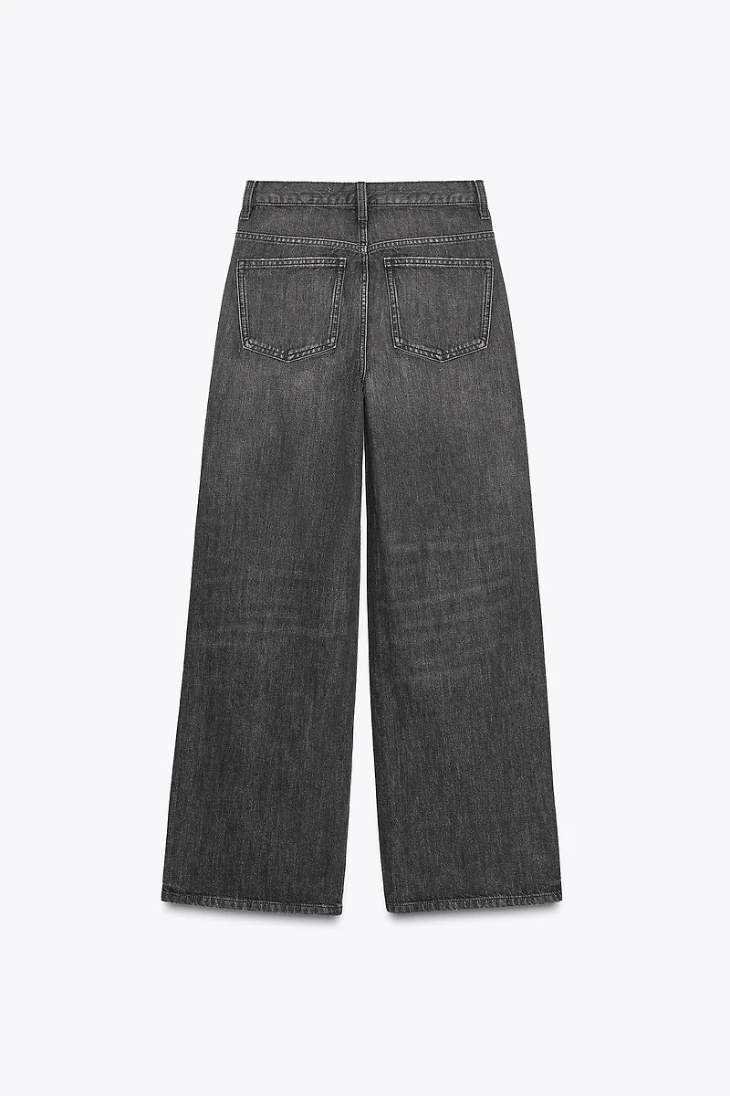 TRF HIGH WAIST CROSSOVER WIDE LEG JEANS