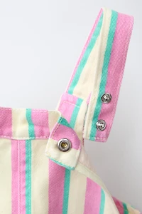 STRIPED SERGE PINAFORE DRESS