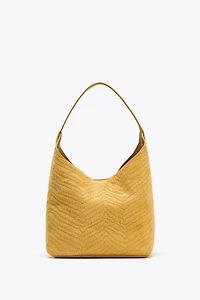 SPLIT LEATHER BRAIDED BAG