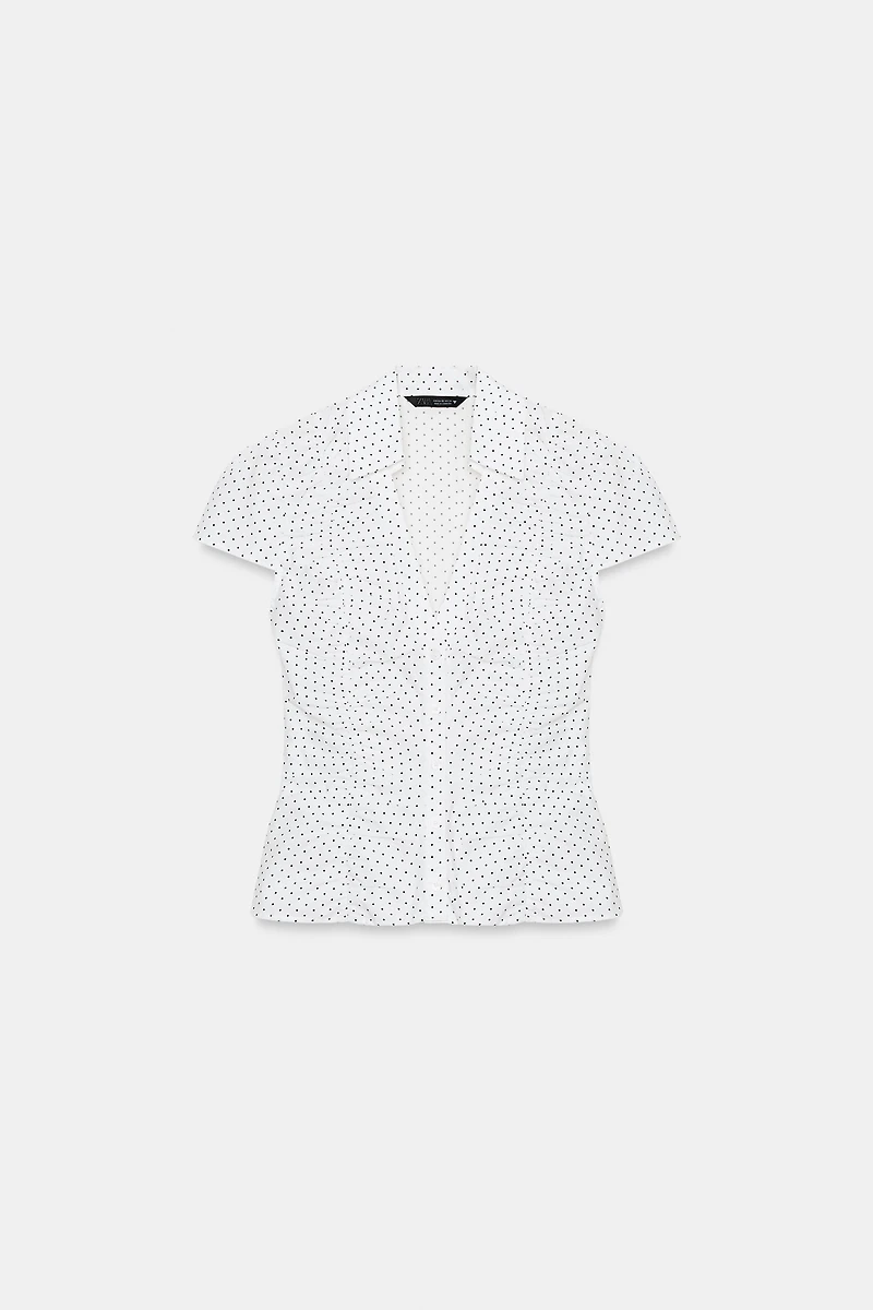 RUCHED POPLIN TOP