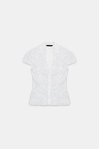 RUCHED POPLIN TOP
