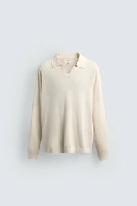 POLO EN MAILLE DE COTON ET SOIE